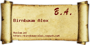 Birnbaum Alex névjegykártya